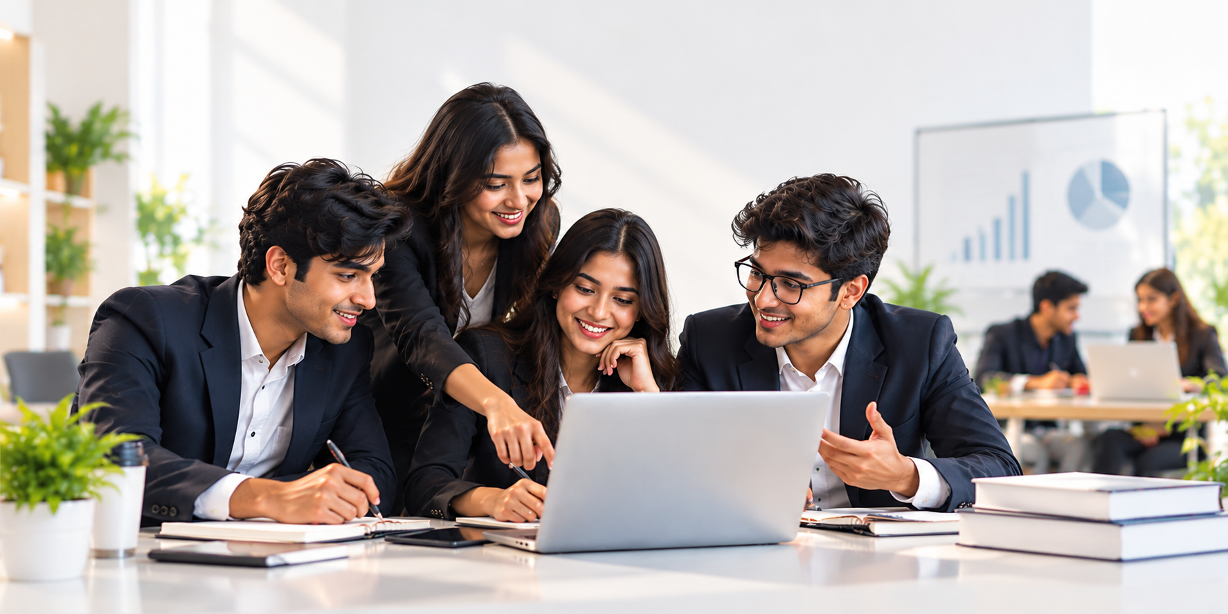 Young entrepreneurs collaborating on a business idea