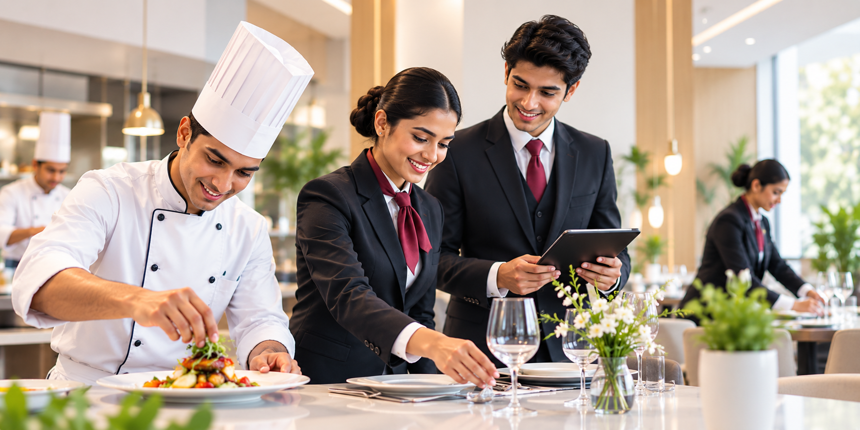 Modern hospitality and restaurant environment